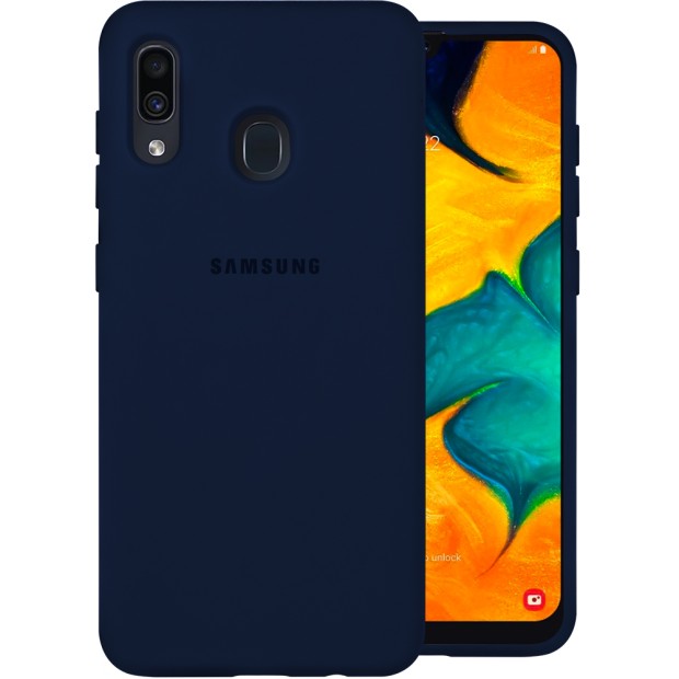 Силикон Original 360 Case Logo Samsung Galaxy A20 / A30 (2019) (Тёмно-синий)