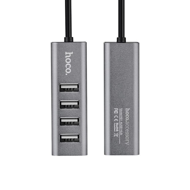 Переходник USB HUB Hoco HB1 (4 порта) (Серый) (уценка) 1 категория