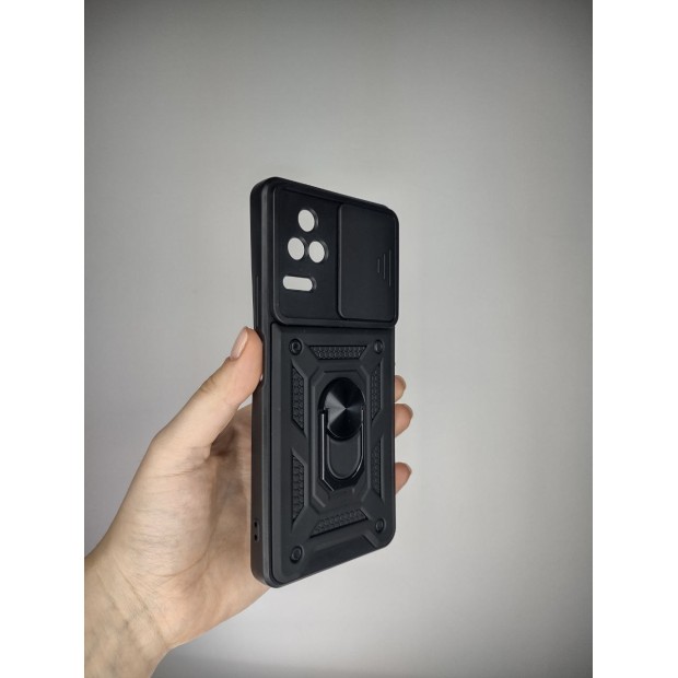 Бронь-чехол Ring Serge Armor ShutCam Case Xiaomi Poco F4 (Чёрный)