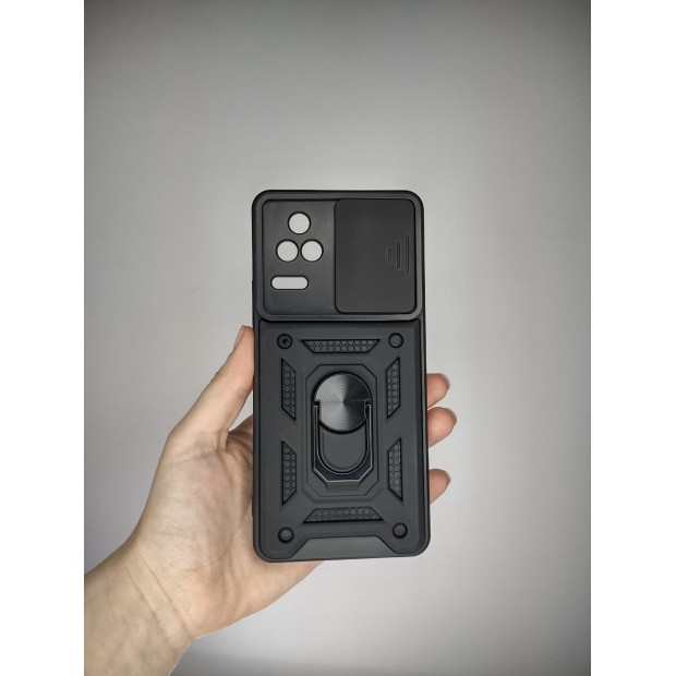 Бронь-чехол Ring Serge Armor ShutCam Case Xiaomi Poco F4 (Чёрный)