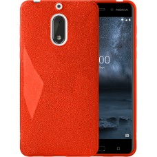 Силикон Glitter Nokia 6 (Красный)