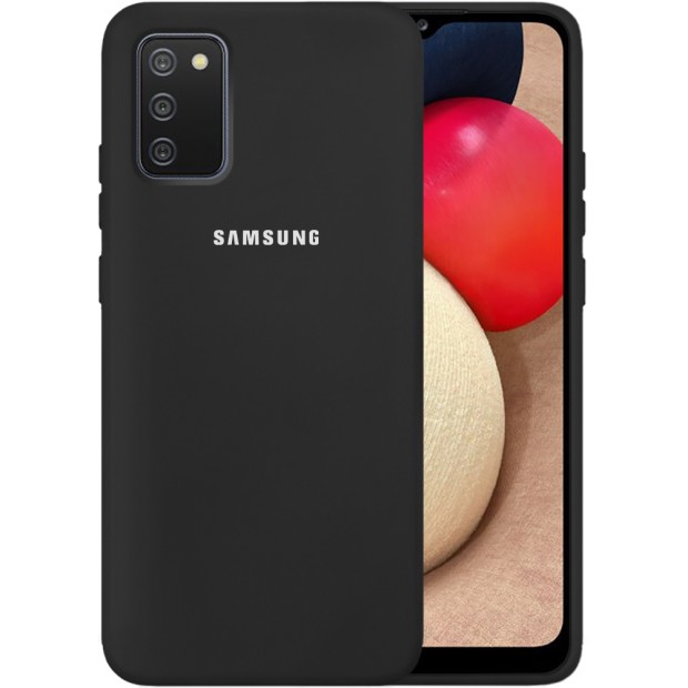 Силікон Original 360 Case Logo Samsung Galaxy A02S (2020) (Чорний)