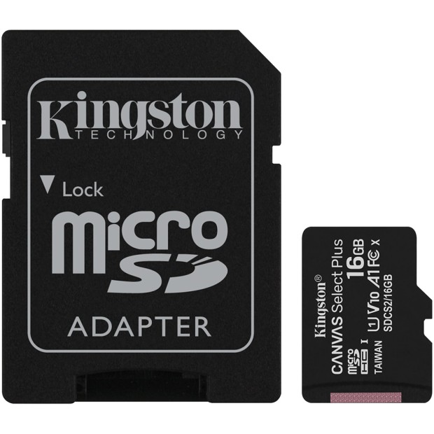 Карта памяти Kingston Canvas Select Plus MicroSDXC 16Gb (UHS-1) (Class 10) + SD-адаптер
