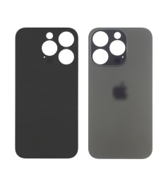 Заднее стекло корпуса для Apple iPhone 15 Pro Black Titanium (серое)