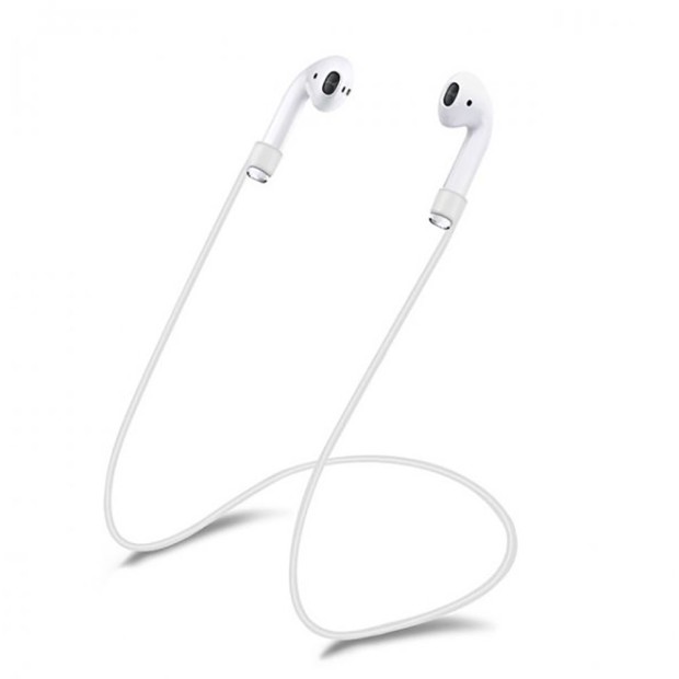 Силиконовый шнурок для Apple Airpods 55cm (Белый)