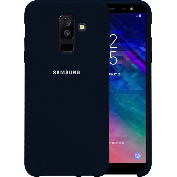 Силикон Original Case HQ Samsung Galaxy A6 Plus (2018) A605 (Тёмно-синий)