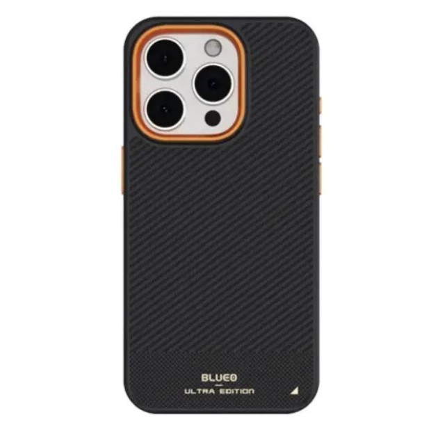 Накладка Blueo Bi-Texture Armor Aramid Fiber MagSafe Apple iPhone 16 Pro (Black/Grey)