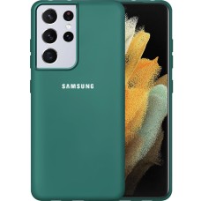 Силикон Original 360 Case Logo Samsung Galaxy S21 Ultra (Тёмно-зелёный)