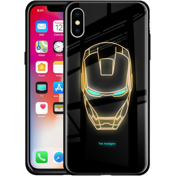 Накладка Luminous Glass Case Apple iPhone X / XS (Iron Man)