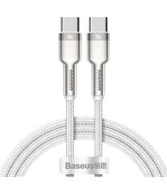 USB-кабель Baseus Metal Data 100W (1m) (Type-C to Type-C) (Белый) CATJK-C02
