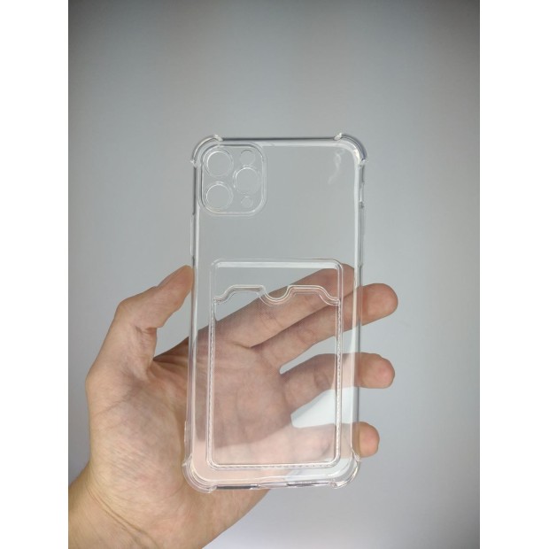 Силикон WS Card Case Apple iPhone 11 Pro Max (Прозрачный)