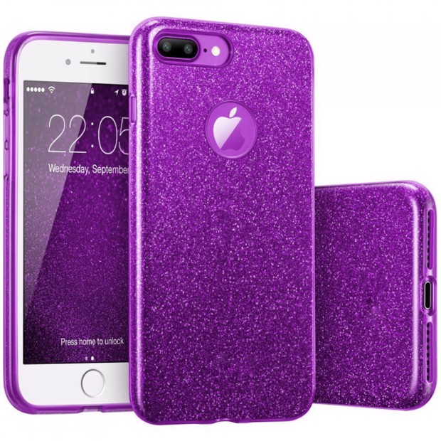 Силікон Glitter Apple iPhone 7 Plus / 8 Plus (Фіолетовий)
