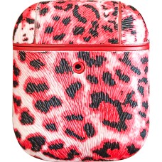 Чехол для наушников Royal Leather Case Apple Airpods 1 / 2 (Pink Leopard)