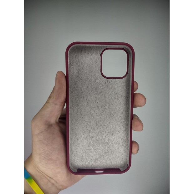 Силикон Original Round Case Apple iPhone 12 / 12 Pro (57) Marsala