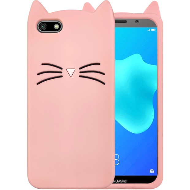 Силикон Kitty Case Huawei Y5 (2018) / Y5 Prime (2018) / Honor 7A (Розовый)