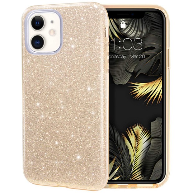 Силиконовый чехол Glitter Apple iPhone 11 (Золотой)