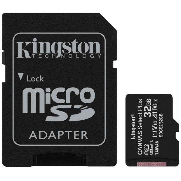 Карта памяти Kingston Canvas Select Plus MicroSDXC 32Gb (UHS-1) (Class 10) + SD-адаптер