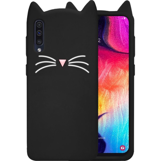 Силикон Kitty Case Samsung Galaxy A30s / A50 / A50s (2019) (Черный)