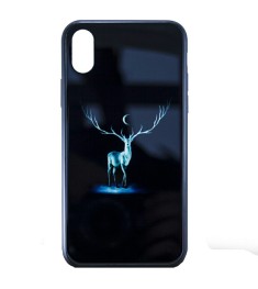 Накладка Luminous Glass Case Apple iPhone XR (Deer)