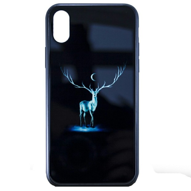 Накладка Luminous Glass Case Apple iPhone XR (Deer)