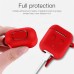 Футляр для навушників Full Silicone Case Apple AirPods (04) Rose Red