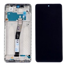 Дисплей для Xiaomi Redmi Note 9S/ Note 9 Pro/ Note 9 Pro Max с чёрным тачскрином и серебристой корпусной рамкой