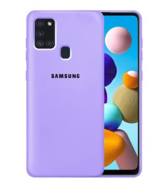 Силикон Original 360 Case Logo Samsung Galaxy A21S (2020) A217 (Фиалковый)