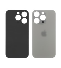 Заднее стекло корпуса для Apple iPhone 15 Pro Natural Titanium (серебристое)