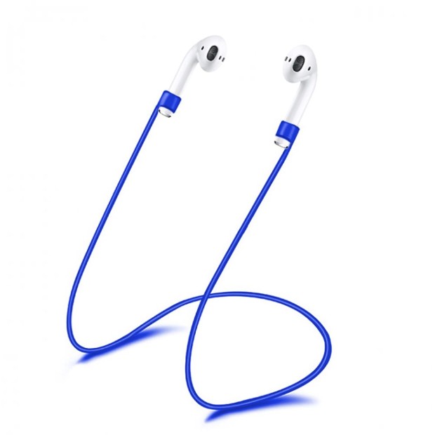 Силиконовый шнурок для Apple Airpods 55cm (Синий)