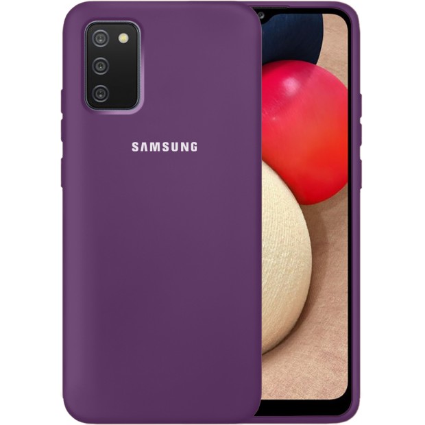 Силікон Original 360 Case Logo Samsung Galaxy A02S (2020) (Бузковий)