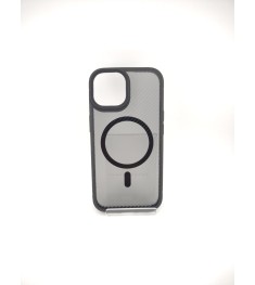 Силикон iPaky Carbon Clear with MagSafe iPhone 15 (Black)