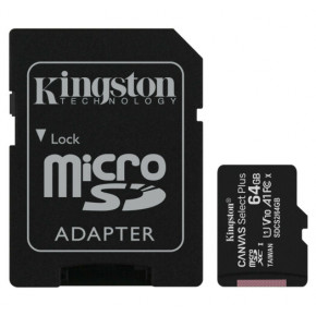 Карта памяти Kingston Canvas Select Plus MicroSDXC 64Gb (UHS-1) (A1) (Class 10) + SD-адаптер