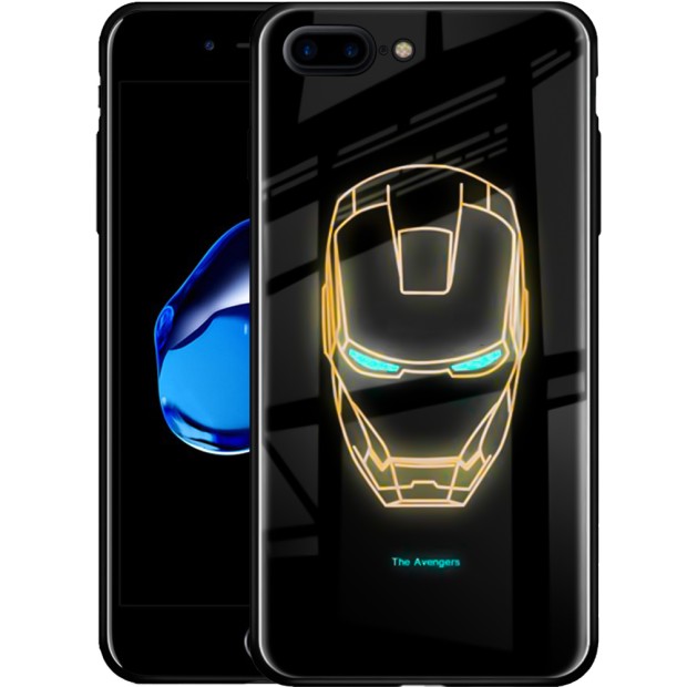 Накладка Luminous Glass Case Apple iPhone 7 Plus / 8 Plus (Iron Man)