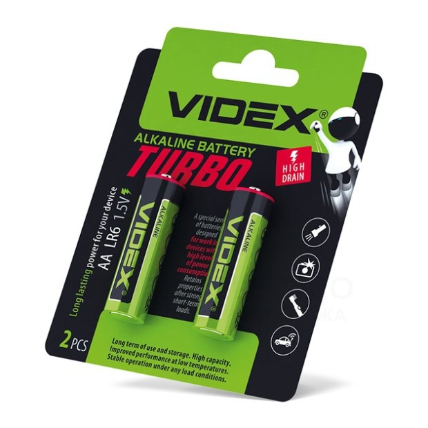 Батарейка Videx Turbo LR6 AA (2шт)