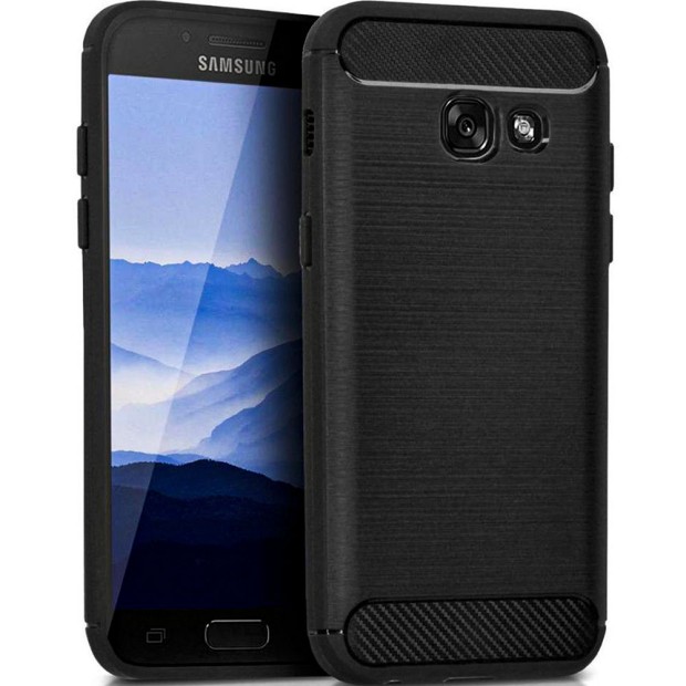 Силиконовый чехол Polished Carbon Samsung Galaxy A5 (2017) A520 (Чёрный)
