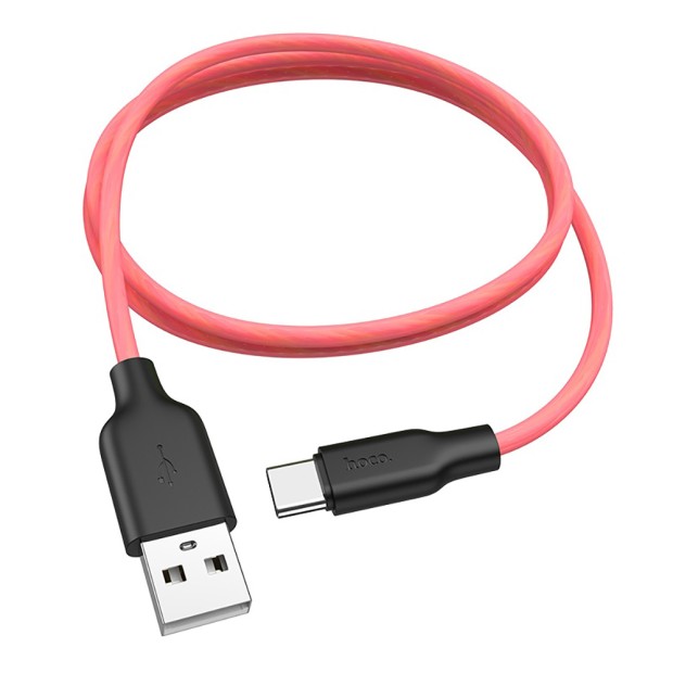 USB-кабель Hoco Silicone X21 Plus Fluorescent 1m (Type-C) (Красный)