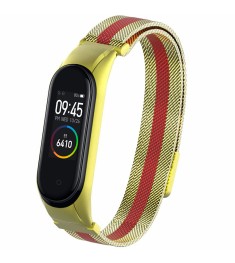 Ремешок Milanese Loop Color Xiaomi Mi Band 3 / Mi Band 4 (Золото-красный)