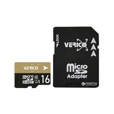 Карта памяти Verico MicroSDHC 16Gb Class 10 + SD Adapter