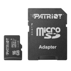 Карта памяти Patriot LX Series MicroSDHC 16Gb (UHS-1) (Class 10) + SD-адаптер