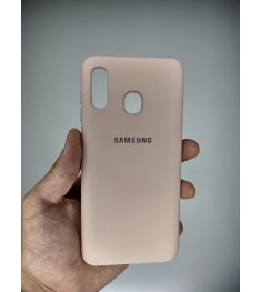 Силикон Original Logo Samsung Galaxy A20 / A30 (2019) (Пудровый)