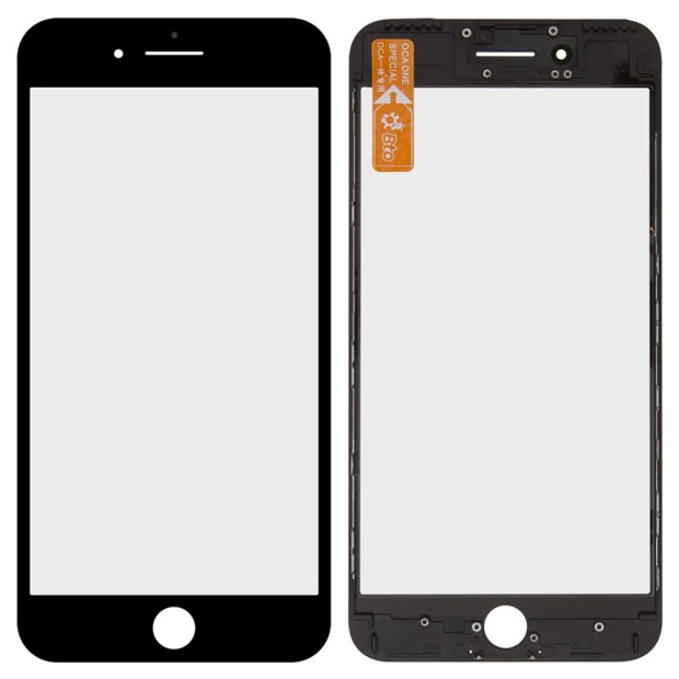 Защитное стекло для дисплея Apple iPhone 7 Plus Black + Frame + OCA (AAA)