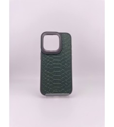 Чехол Kajsa Snake Pattern iPhone 15 Pro (Olive)