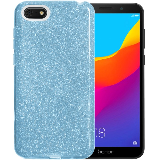 Силиконовый чехол Glitter Huawei Y5 Prime (2018) / Honor 7A (синий)