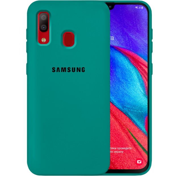 Силикон Original Case Samsung Galaxy A40 (2019) (Тёмно-зелёный)