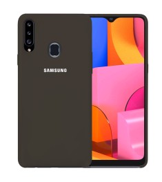 Силикон Original Case Logo Samsung Galaxy A20S (2019) (Коричневый)