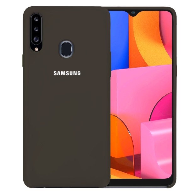 Силикон Original Case Logo Samsung Galaxy A20S (2019) (Коричневый)