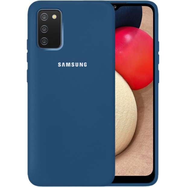 Силикон Original 360 Case Logo Samsung Galaxy A02S (2020) (Кобальт)
