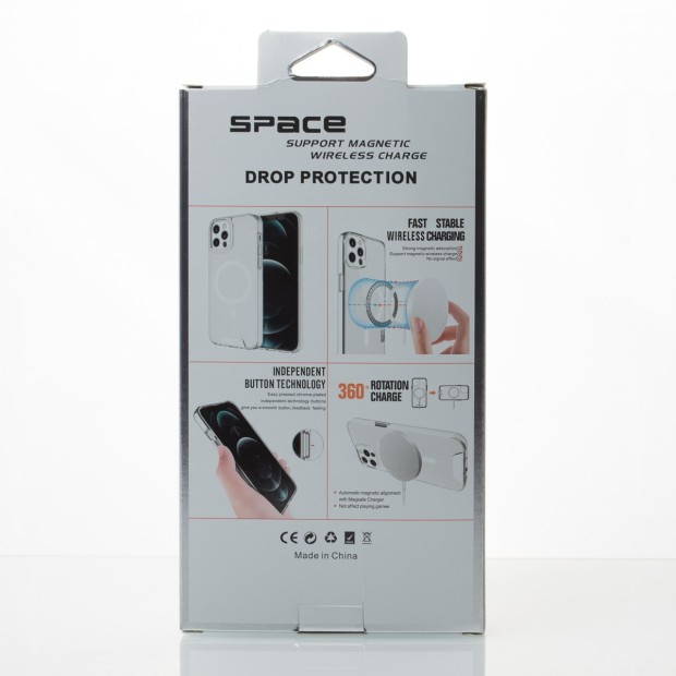 Силикон Space Case MagSafe Apple iPhone 15 Pro Max (Прозрачный)