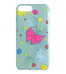 Силикон Glitter Apple iPhone 7 Plus / 8 Plus (Butterfly)