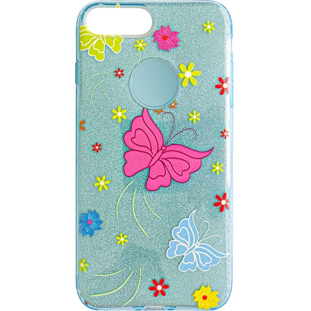 Силикон Glitter Apple iPhone 7 Plus / 8 Plus (Butterfly)
